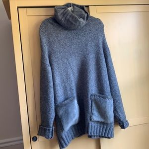 Zara sweater dress with fur pockets